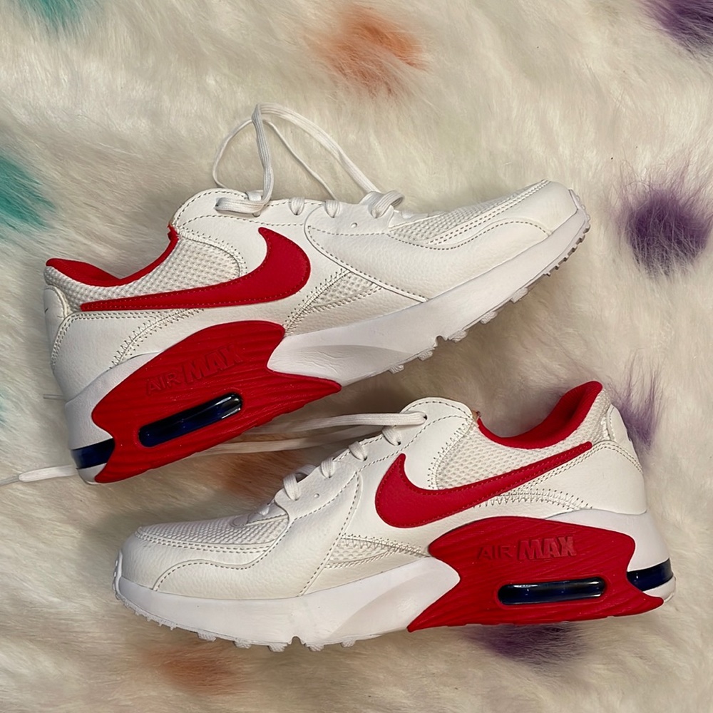 Nike Air Max Excee White Red Sneakers Size 11